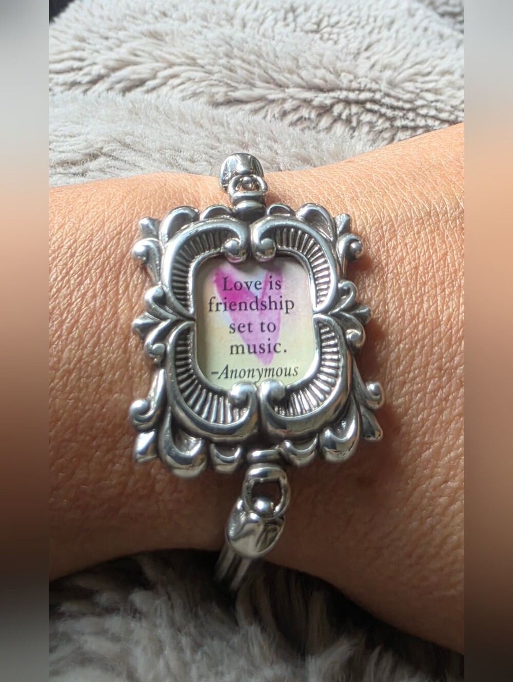 Retired Brighton Silver-Tone Inspirational Frame Bracelet - Picture 6 of 8